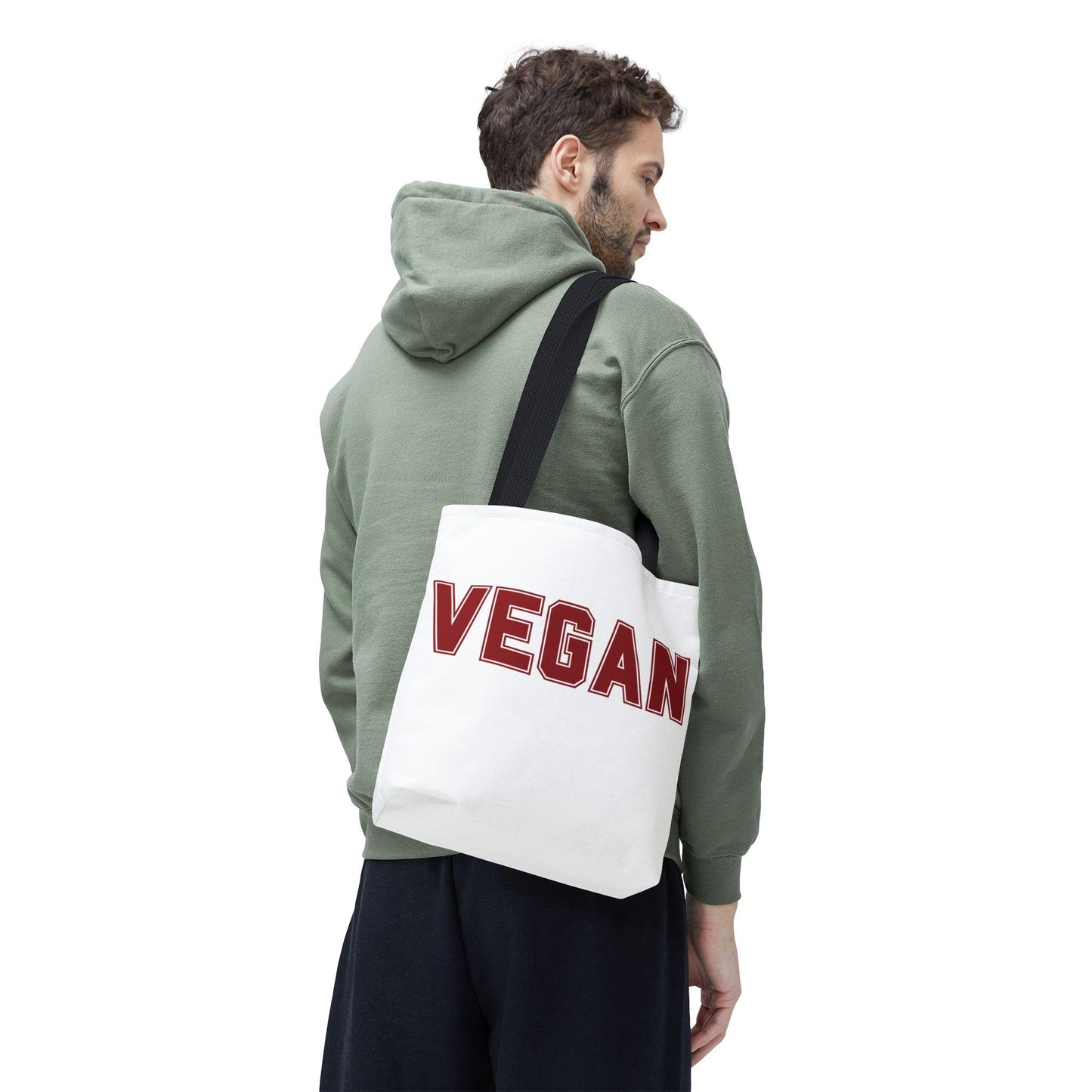VEGAN College Style Tote Bag | Varsity Lettering Reusable Bag