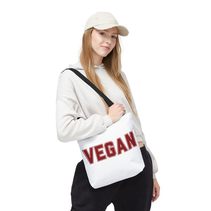 VEGAN College Style Tote Bag | Varsity Lettering Reusable Bag