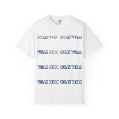 VEGAN Collegiate Text Repeat T Shirt | Comfort Colors 1717 Plant Based Tee