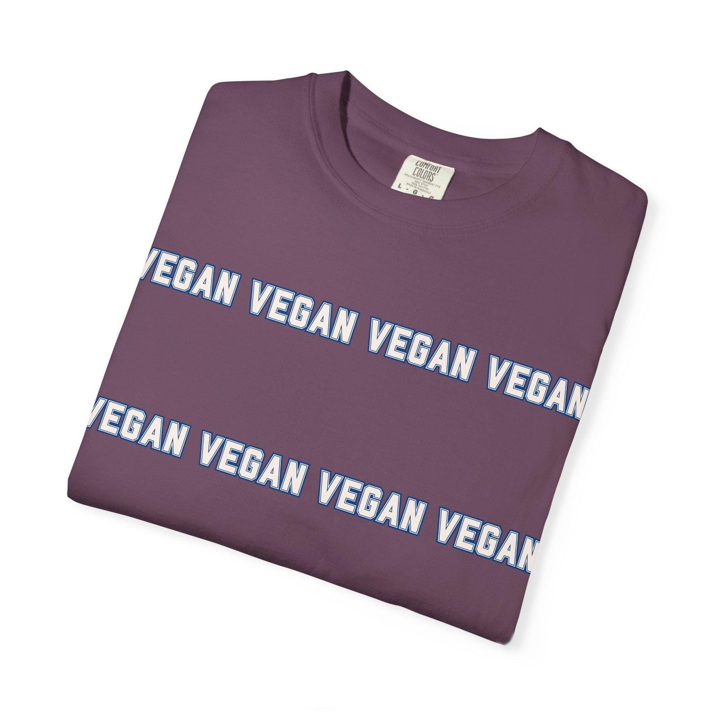 VEGAN Collegiate Text Repeat T Shirt | Comfort Colors 1717 Plant Based Tee