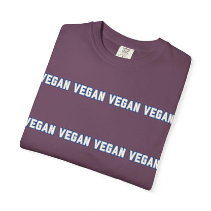 VEGAN Collegiate Text Repeat T Shirt | Comfort Colors 1717 Plant Based Tee