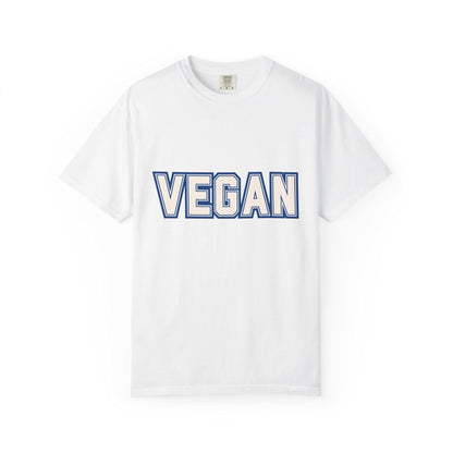 VEGAN Word Collegiate Graphic Tee | Comfort Colors Varsity Statement Shirt - Unisex Vegan Themed Top