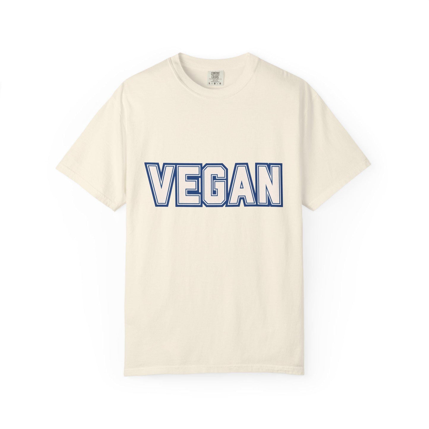 VEGAN Word Collegiate Graphic Tee | Comfort Colors Varsity Statement Shirt - Unisex Vegan Themed Top