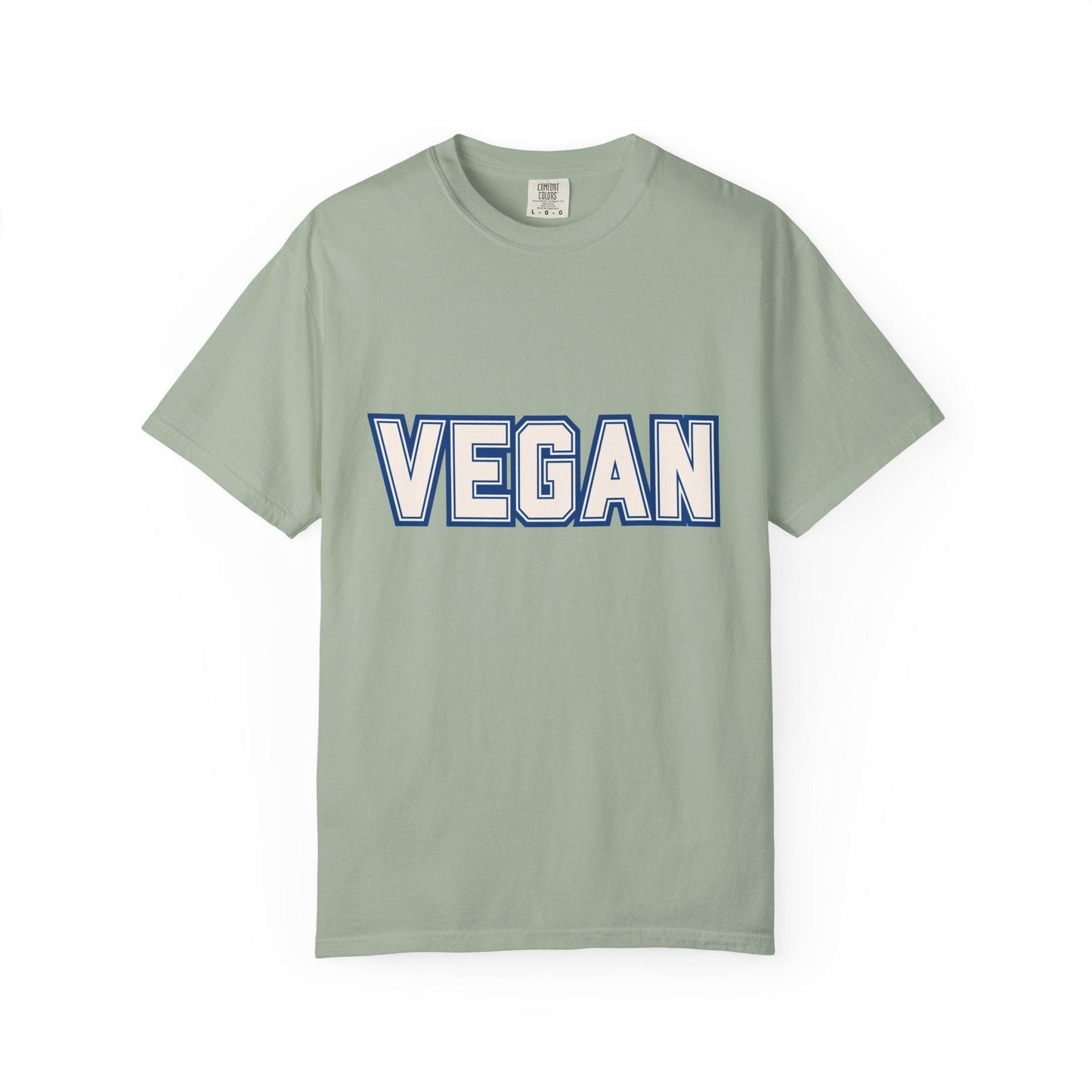 VEGAN Word Collegiate Graphic Tee | Comfort Colors Varsity Statement Shirt - Unisex Vegan Themed Top