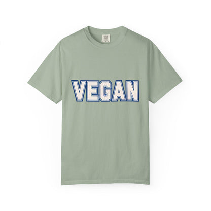 VEGAN Word Collegiate Graphic Tee | Comfort Colors Varsity Statement Shirt - Unisex Vegan Themed Top
