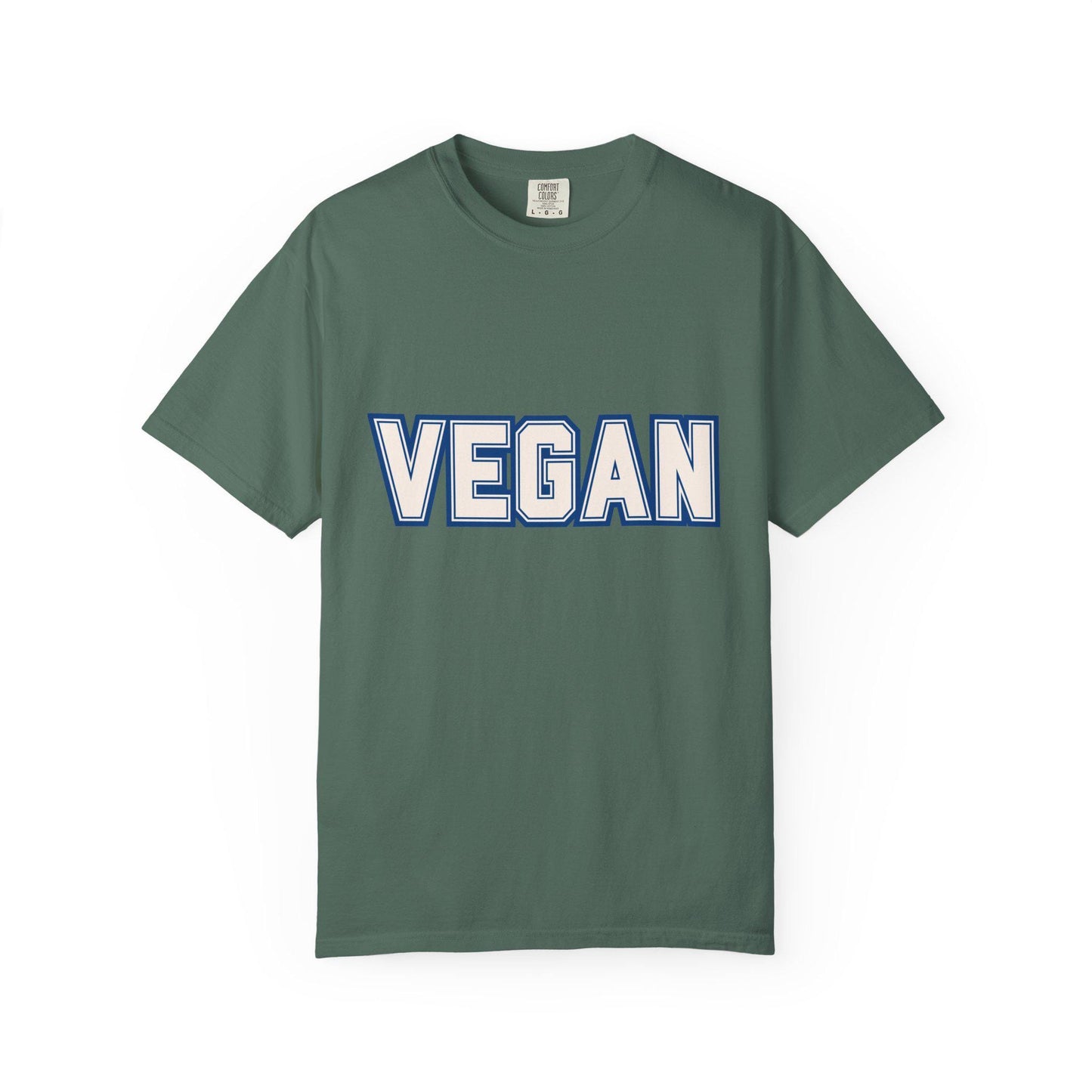 VEGAN Word Collegiate Graphic Tee | Comfort Colors Varsity Statement Shirt - Unisex Vegan Themed Top