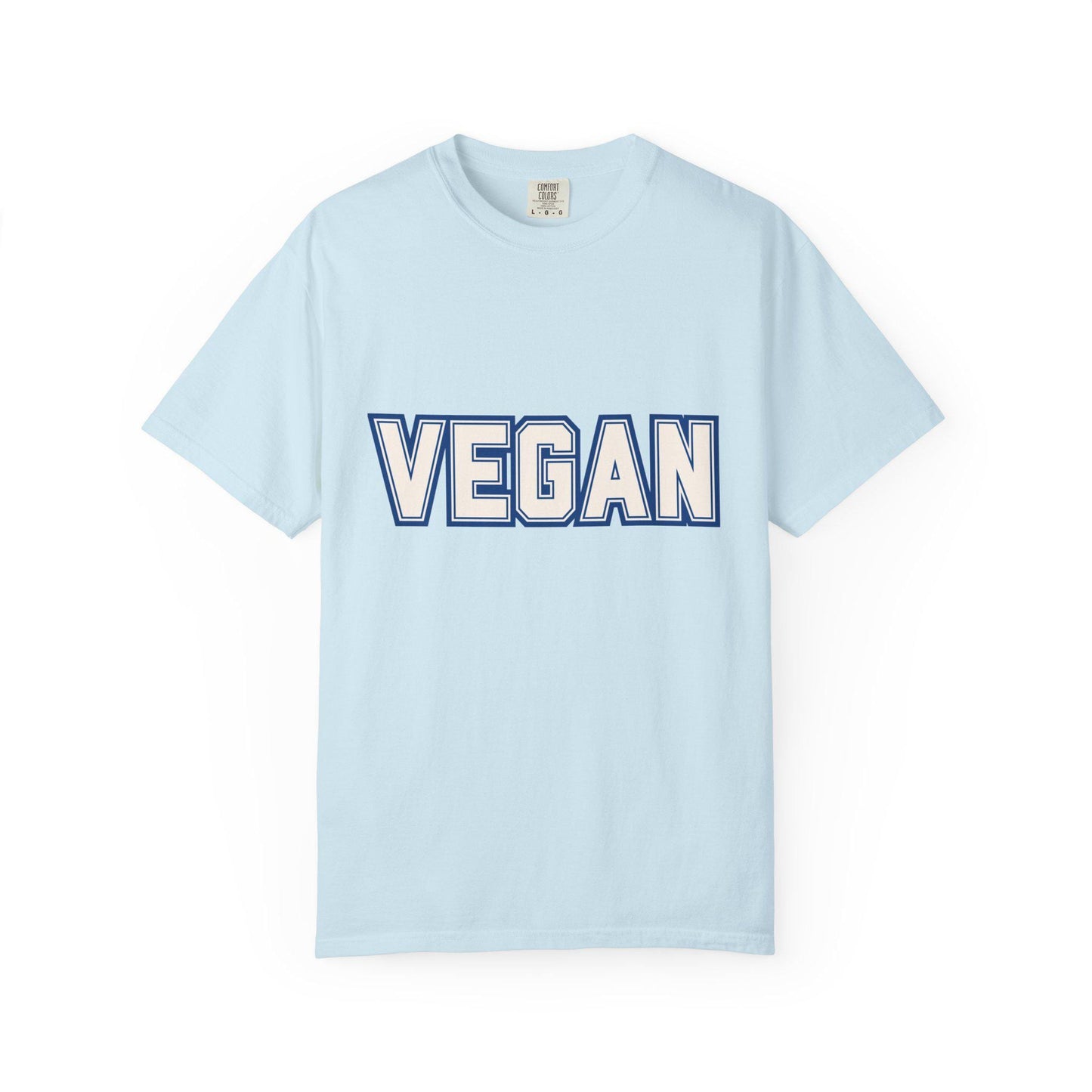 VEGAN Word Collegiate Graphic Tee | Comfort Colors Varsity Statement Shirt - Unisex Vegan Themed Top