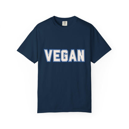 VEGAN Word Collegiate Graphic Tee | Comfort Colors Varsity Statement Shirt - Unisex Vegan Themed Top