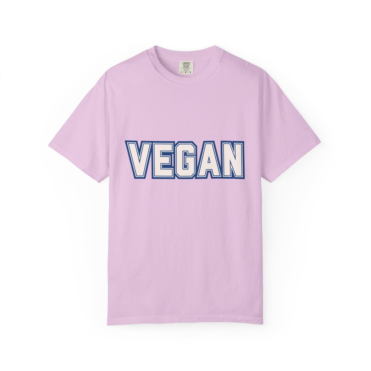 VEGAN Word Collegiate Graphic Tee | Comfort Colors Varsity Statement Shirt - Unisex Vegan Themed Top