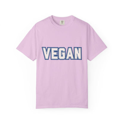 VEGAN Word Collegiate Graphic Tee | Comfort Colors Varsity Statement Shirt - Unisex Vegan Themed Top