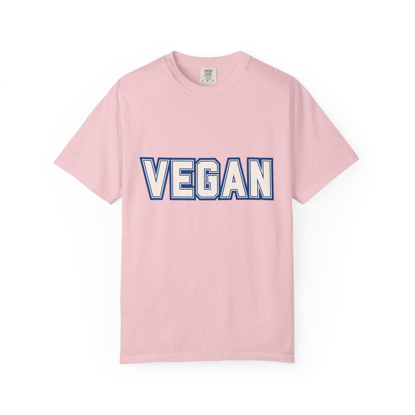 VEGAN Word Collegiate Graphic Tee | Comfort Colors Varsity Statement Shirt - Unisex Vegan Themed Top
