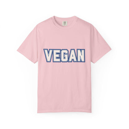 VEGAN Word Collegiate Graphic Tee | Comfort Colors Varsity Statement Shirt - Unisex Vegan Themed Top