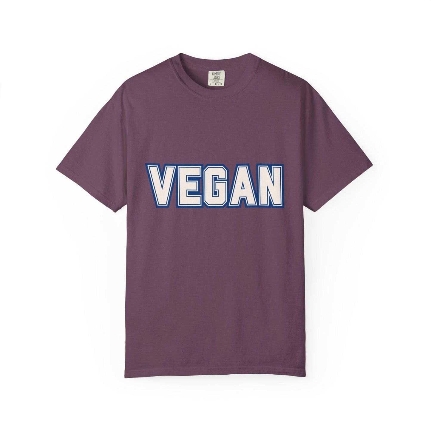VEGAN Word Collegiate Graphic Tee | Comfort Colors Varsity Statement Shirt - Unisex Vegan Themed Top