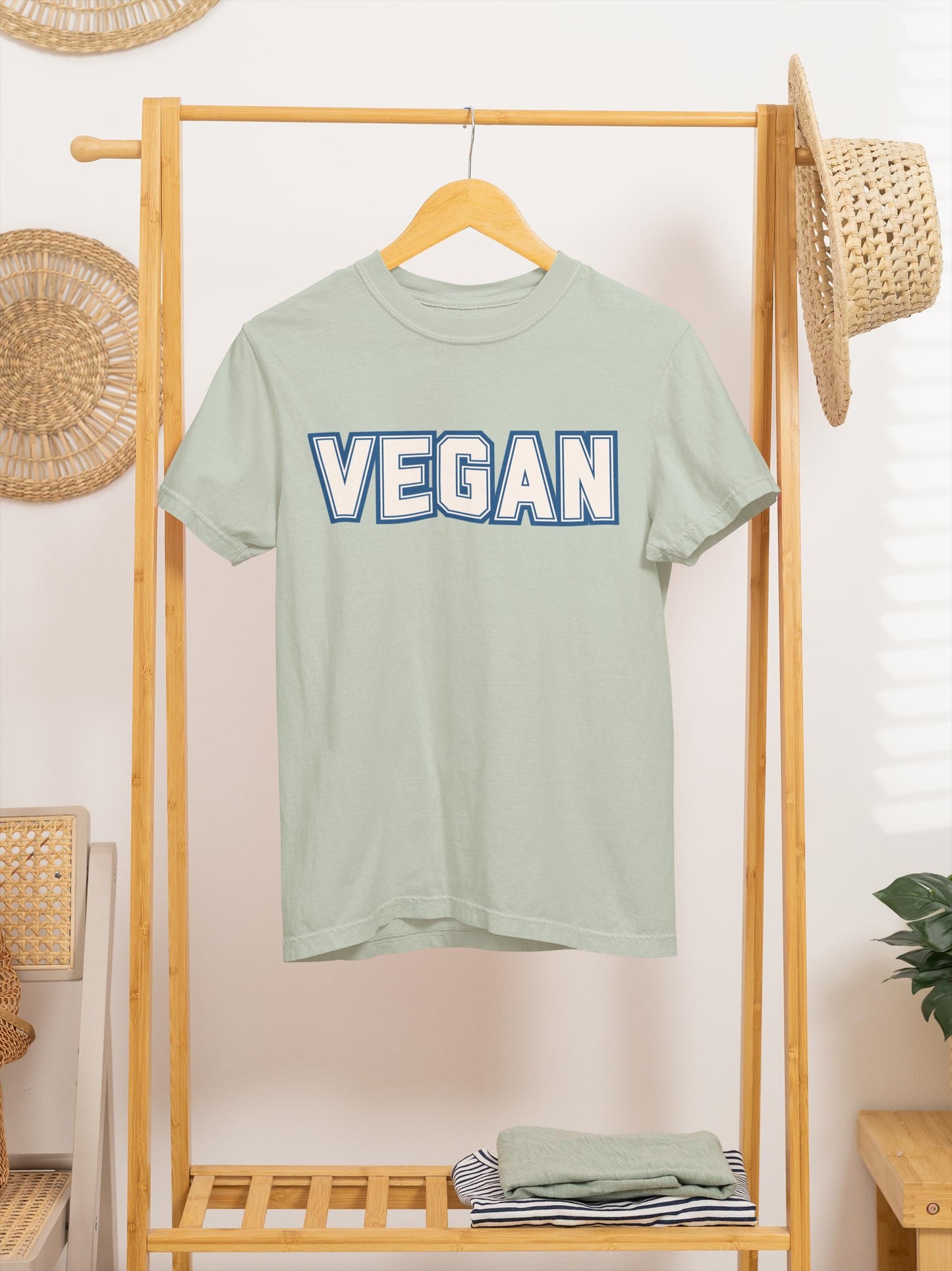VEGAN Word Collegiate Graphic Tee | Comfort Colors Varsity Statement Shirt - Unisex Vegan Themed Top