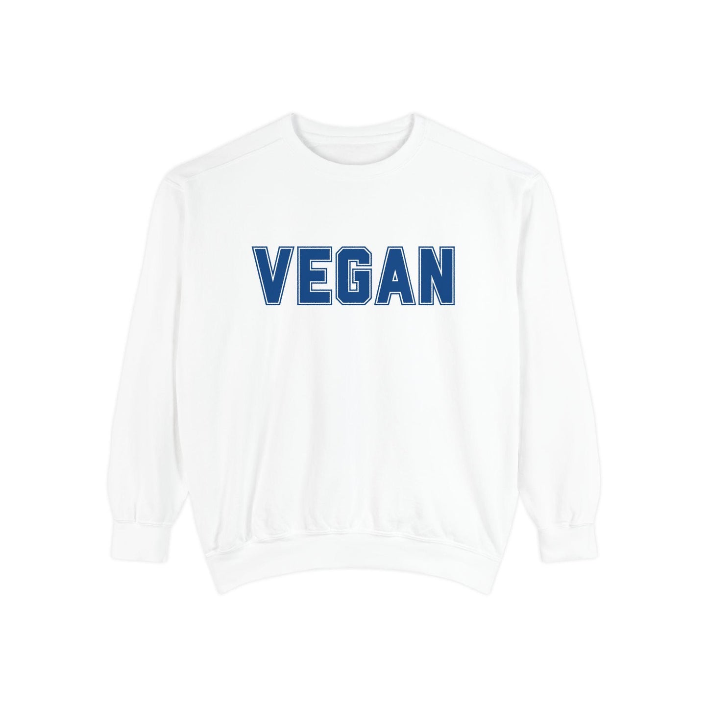 Vegan Text Collegiate Sweatshirt | Bold Varsity Graphic Crewneck | Plant Based Apparel