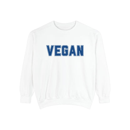 Vegan Text Collegiate Sweatshirt | Bold Varsity Graphic Crewneck | Plant Based Apparel