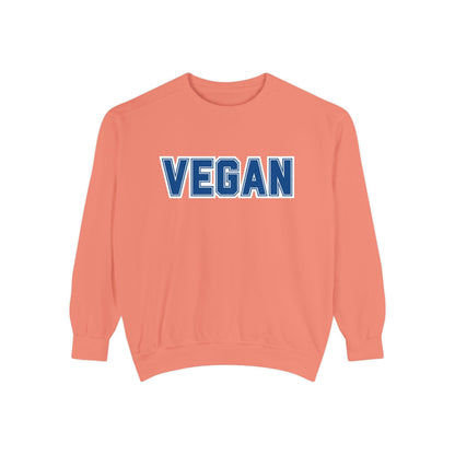 Vegan Text Collegiate Sweatshirt | Bold Varsity Graphic Crewneck | Plant Based Apparel