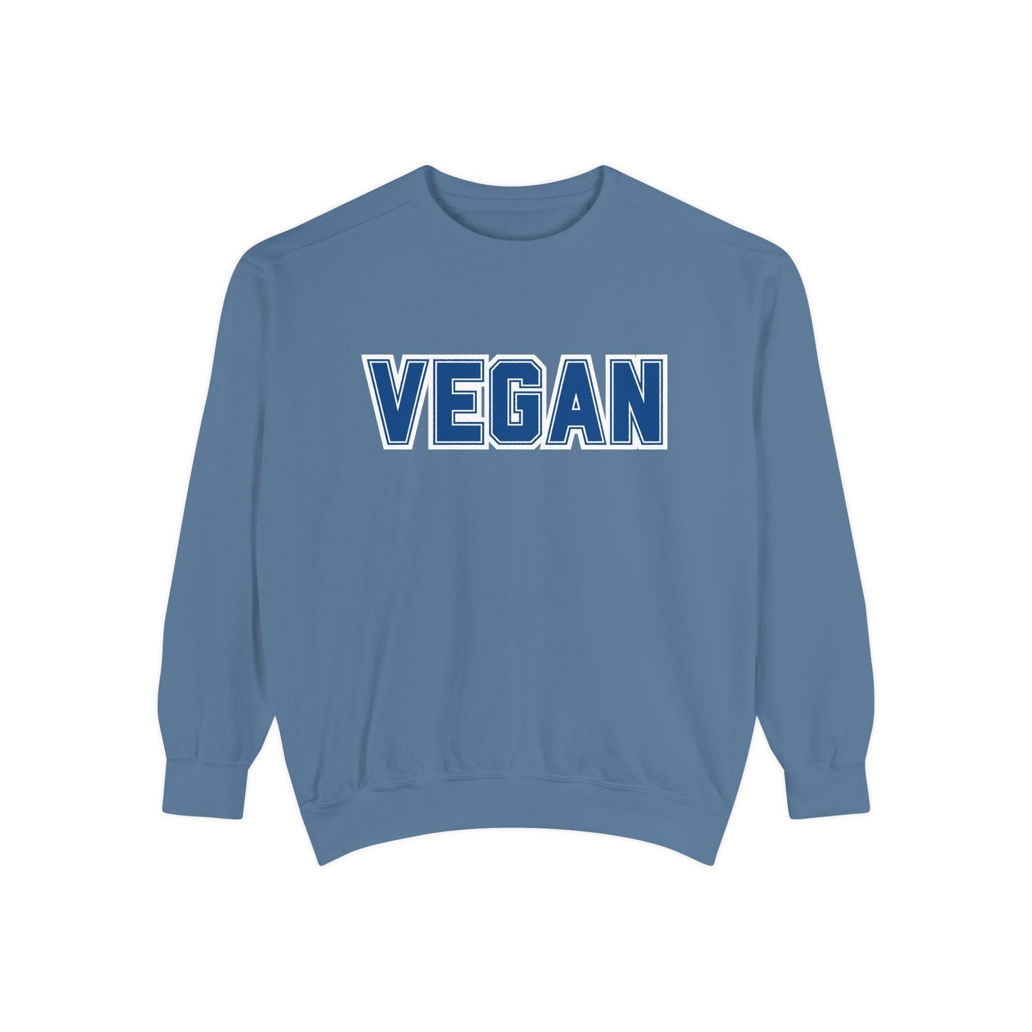 Vegan Text Collegiate Sweatshirt | Bold Varsity Graphic Crewneck | Plant Based Apparel