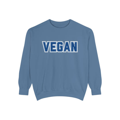 Vegan Text Collegiate Sweatshirt | Bold Varsity Graphic Crewneck | Plant Based Apparel