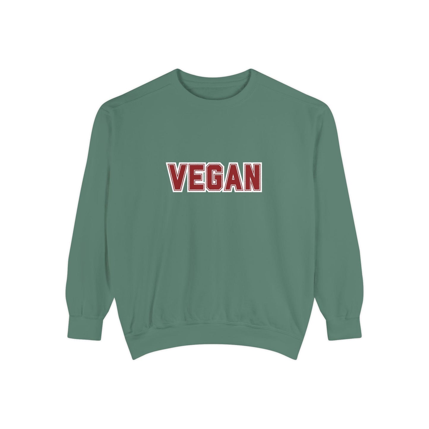 Vegan Lettering Sweatshirt | Bold Collegiate Graphic Crewneck | Plant Based Graphic Shirt | Unisex Varsity Style