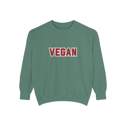 Vegan Lettering Sweatshirt | Bold Collegiate Graphic Crewneck | Plant Based Graphic Shirt | Unisex Varsity Style