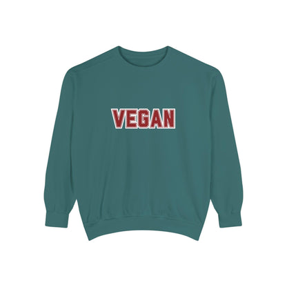 Vegan Lettering Sweatshirt | Bold Collegiate Graphic Crewneck | Plant Based Graphic Shirt | Unisex Varsity Style