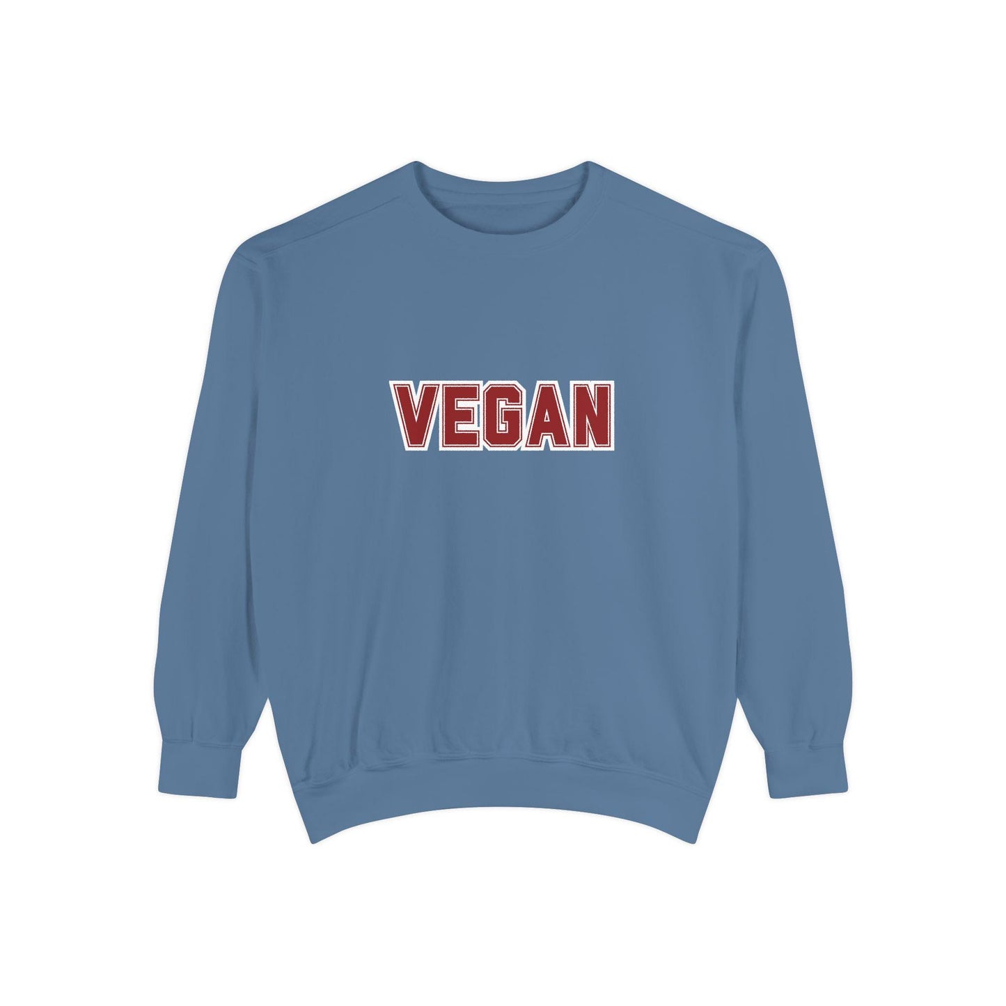 Vegan Lettering Sweatshirt | Bold Collegiate Graphic Crewneck | Plant Based Graphic Shirt | Unisex Varsity Style