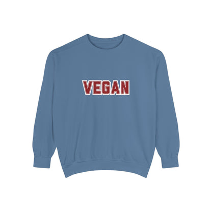 Vegan Lettering Sweatshirt | Bold Collegiate Graphic Crewneck | Plant Based Graphic Shirt | Unisex Varsity Style