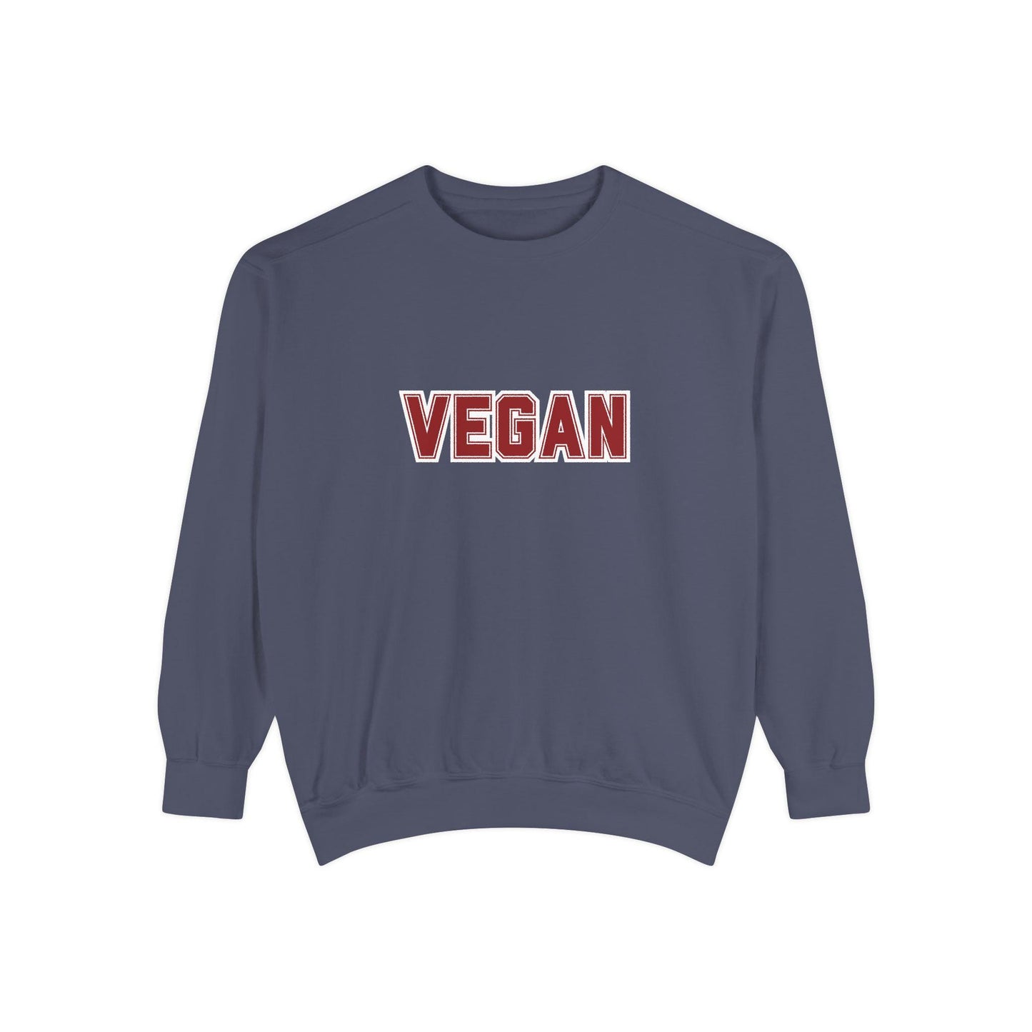 Vegan Lettering Sweatshirt | Bold Collegiate Graphic Crewneck | Plant Based Graphic Shirt | Unisex Varsity Style