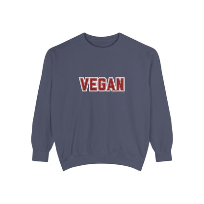 Vegan Lettering Sweatshirt | Bold Collegiate Graphic Crewneck | Plant Based Graphic Shirt | Unisex Varsity Style