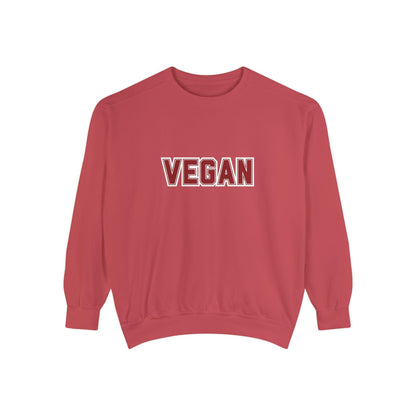 Vegan Lettering Sweatshirt | Bold Collegiate Graphic Crewneck | Plant Based Graphic Shirt | Unisex Varsity Style