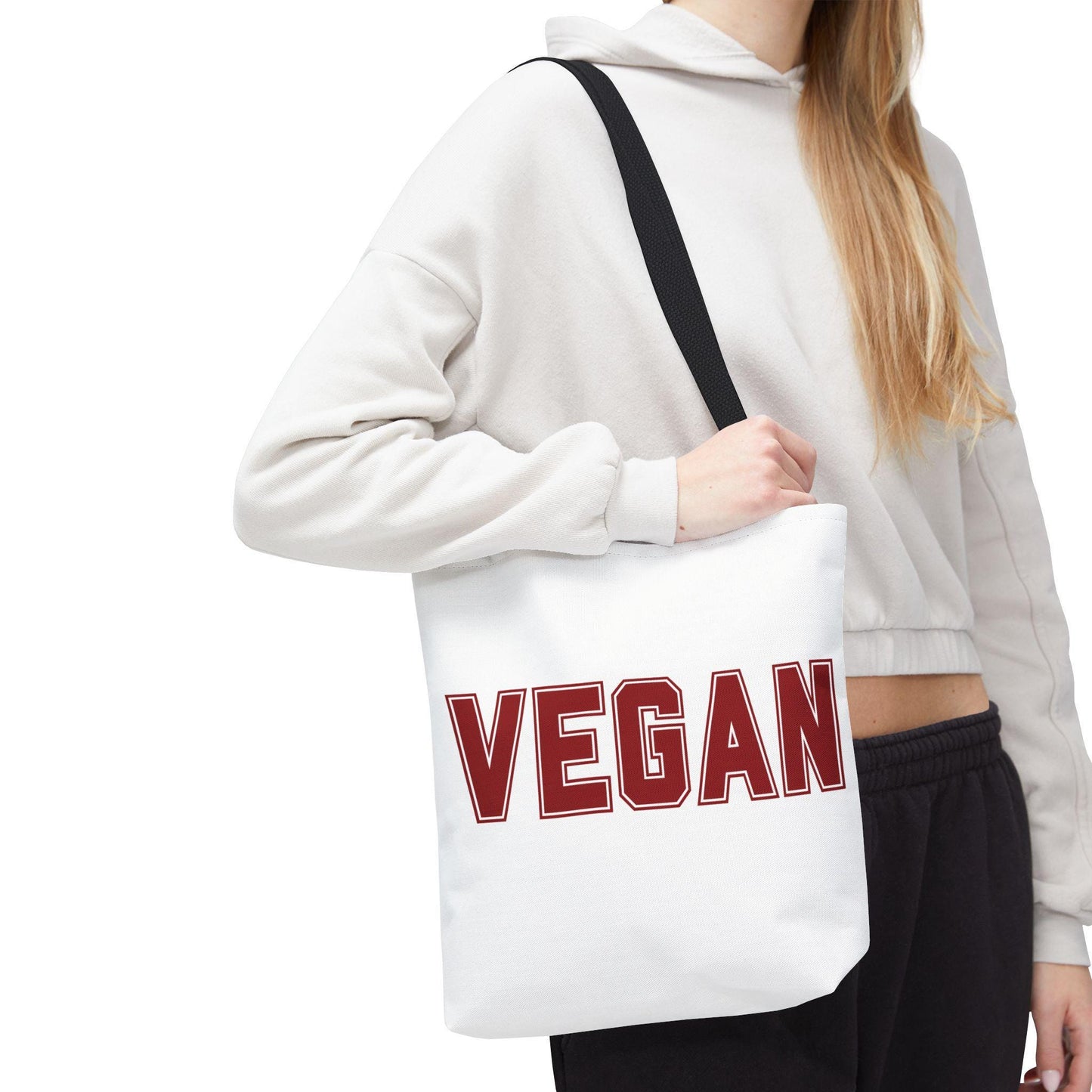 VEGAN College Style Tote Bag | Varsity Lettering Reusable Bag