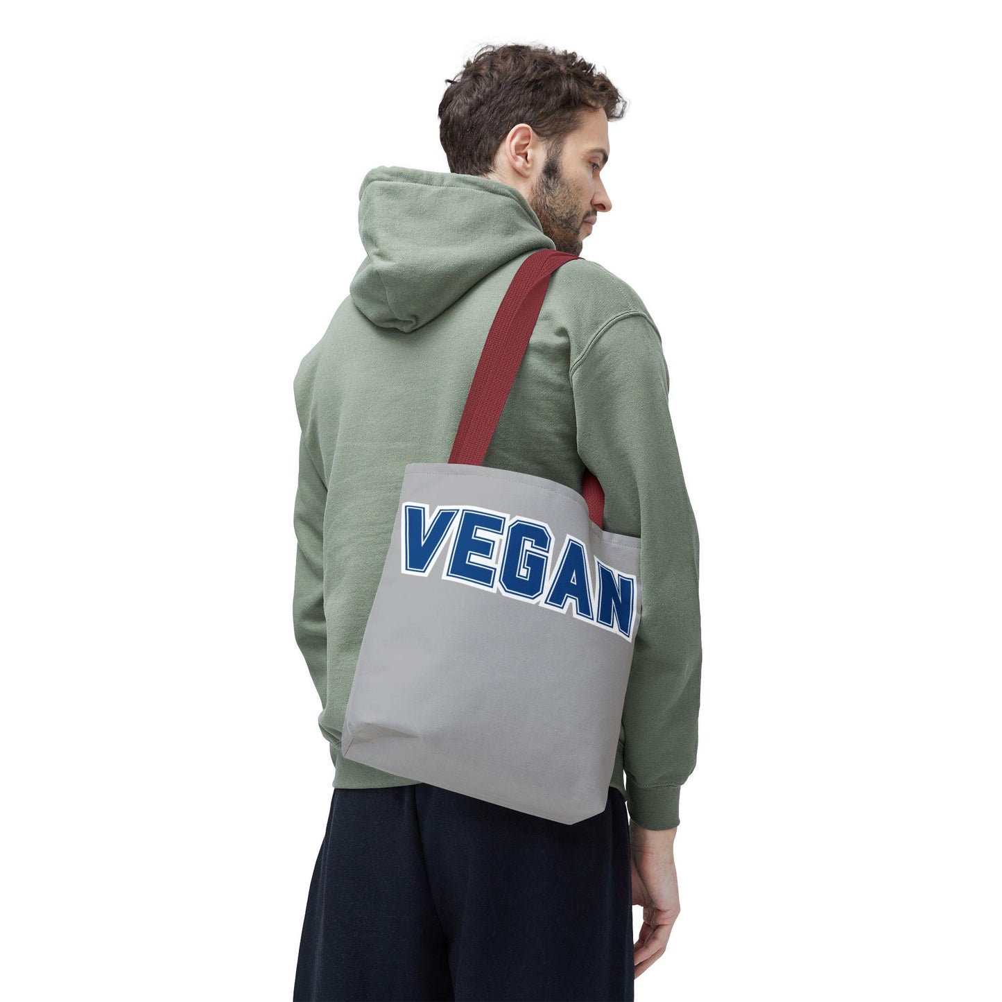 VEGAN College Style Tote Bag | Varsity Lettering Reusable Bag