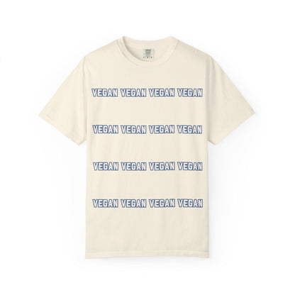 VEGAN Collegiate Text Repeat T Shirt | Comfort Colors 1717 Plant Based Tee