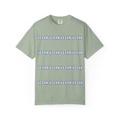 VEGAN Collegiate Text Repeat T Shirt | Comfort Colors 1717 Plant Based Tee