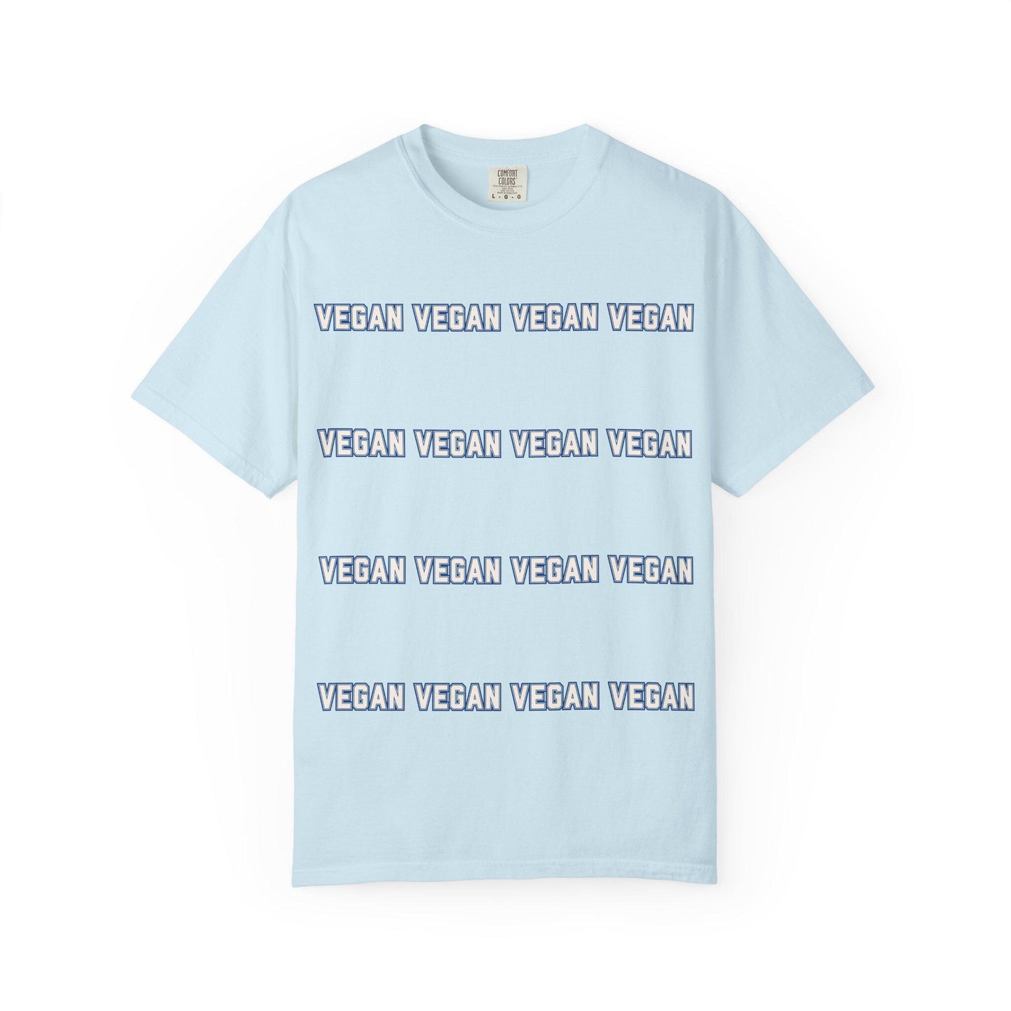 VEGAN Collegiate Text Repeat T Shirt | Comfort Colors 1717 Plant Based Tee