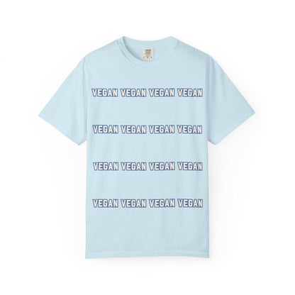 VEGAN Collegiate Text Repeat T Shirt | Comfort Colors 1717 Plant Based Tee