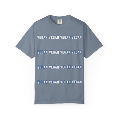 VEGAN Collegiate Text Repeat T Shirt | Comfort Colors 1717 Plant Based Tee