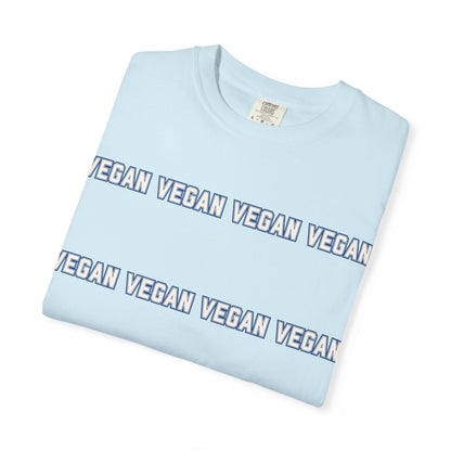 VEGAN Collegiate Text Repeat T Shirt | Comfort Colors 1717 Plant Based Tee