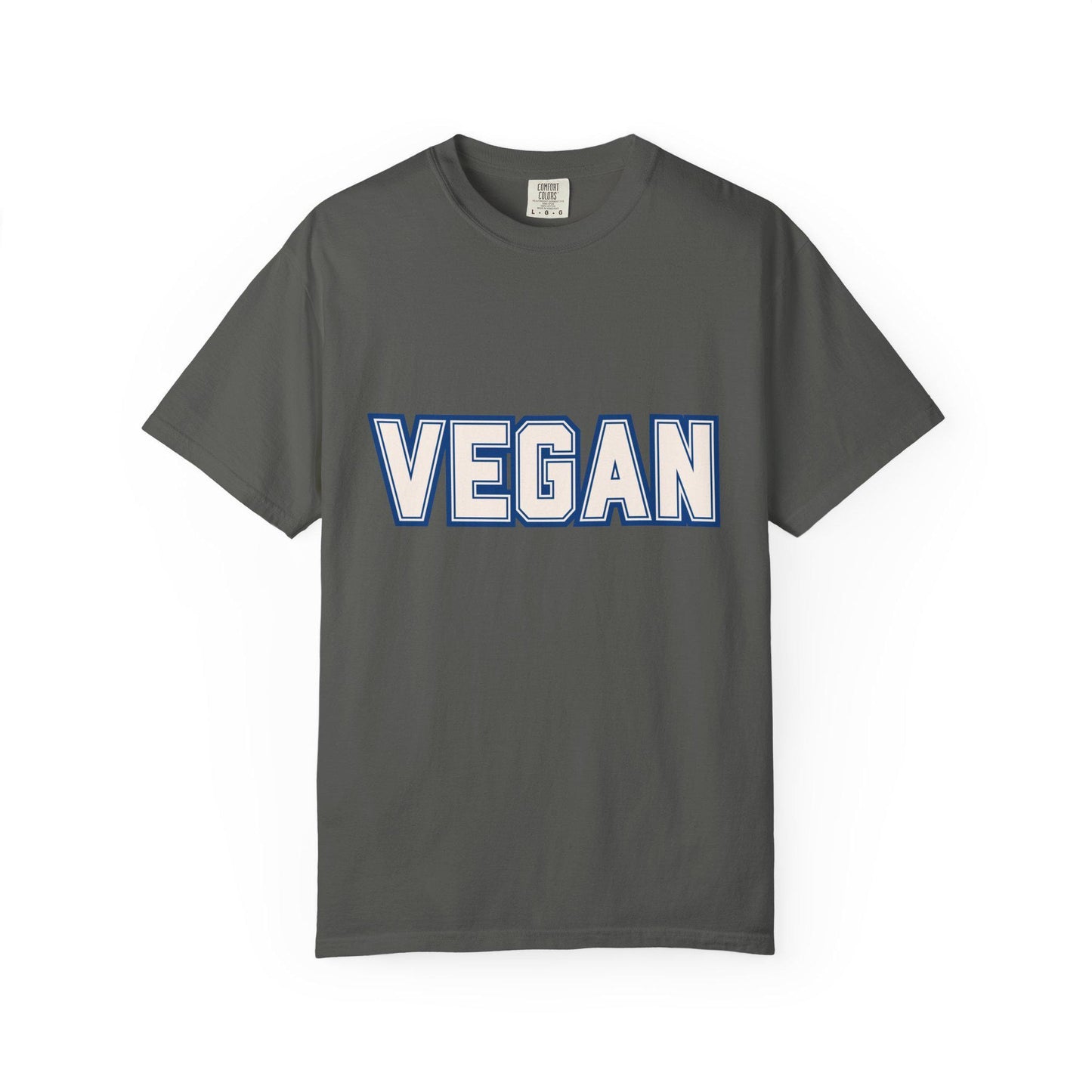 VEGAN Word Collegiate Graphic Tee | Comfort Colors Varsity Statement Shirt - Unisex Vegan Themed Top