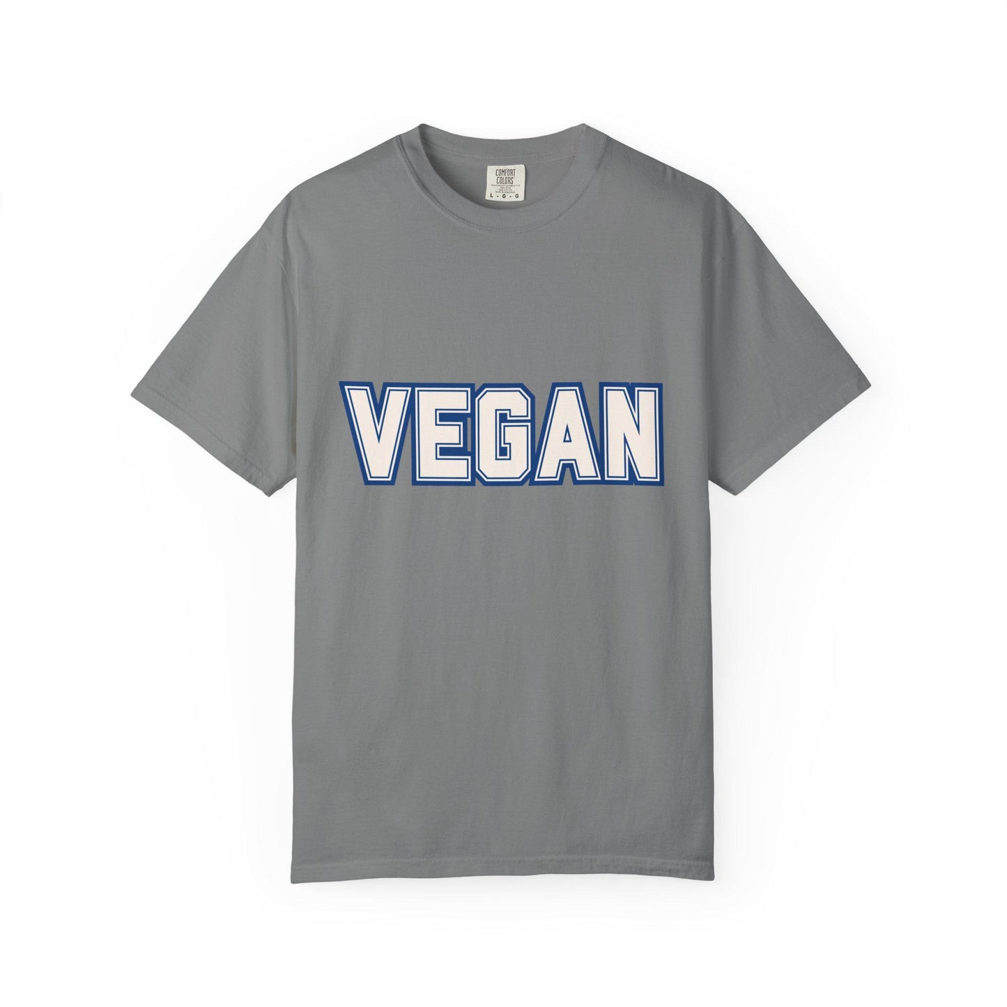 VEGAN Word Collegiate Graphic Tee | Comfort Colors Varsity Statement Shirt - Unisex Vegan Themed Top
