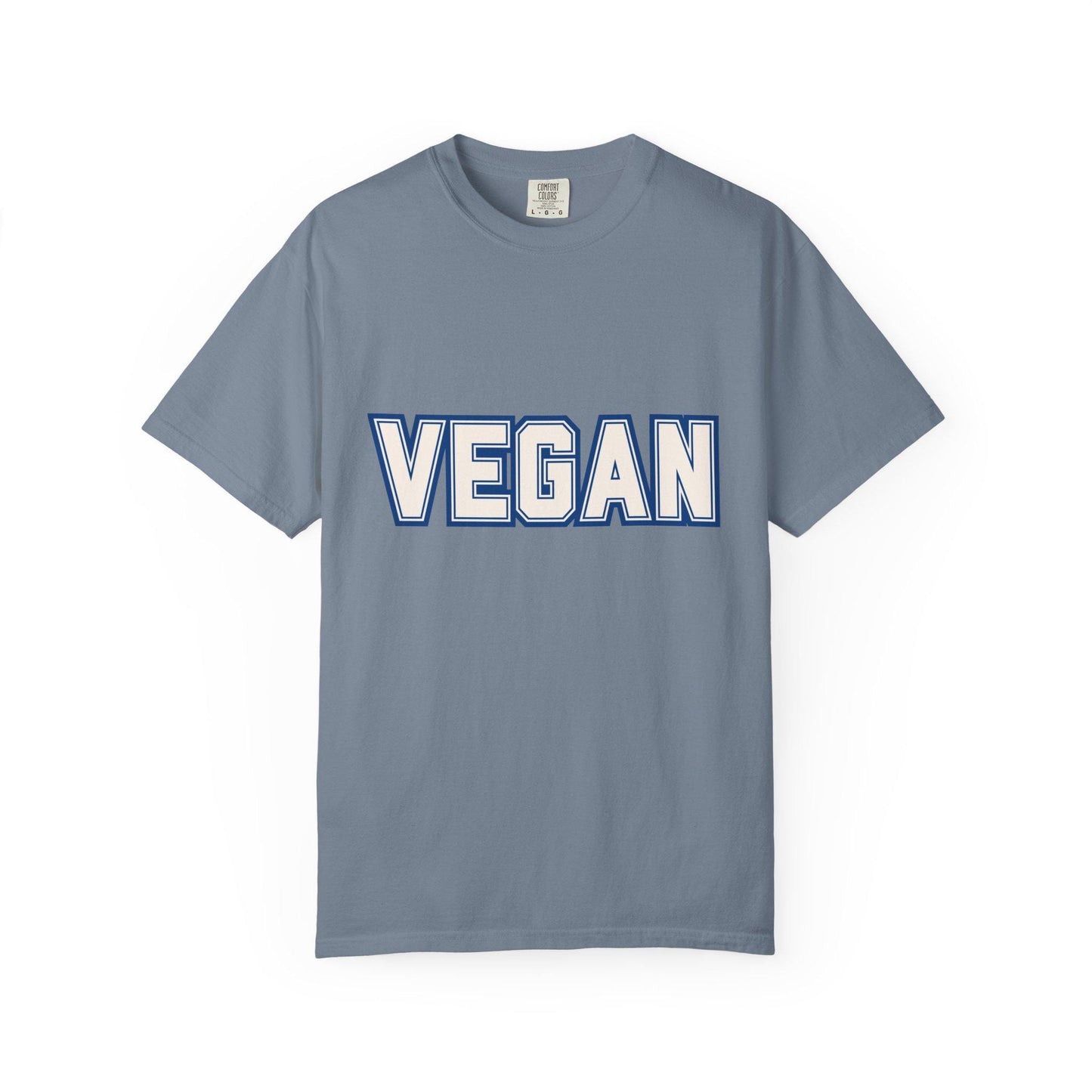 VEGAN Word Collegiate Graphic Tee | Comfort Colors Varsity Statement Shirt - Unisex Vegan Themed Top