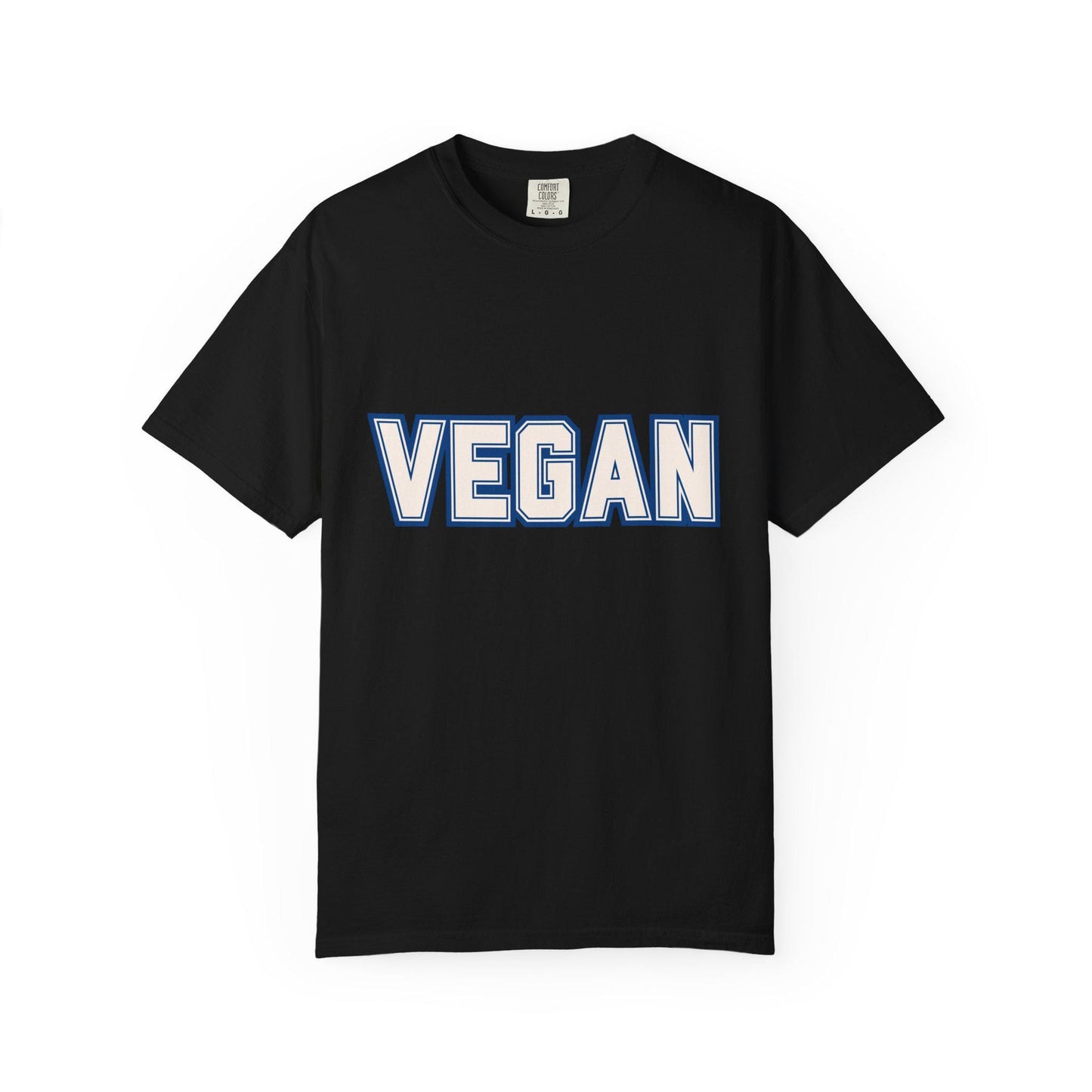 VEGAN Word Collegiate Graphic Tee | Comfort Colors Varsity Statement Shirt - Unisex Vegan Themed Top