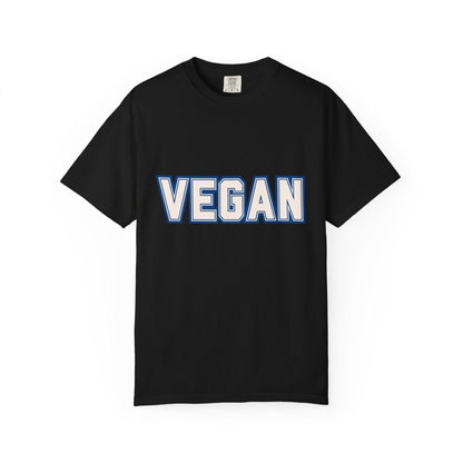 VEGAN Word Collegiate Graphic Tee | Comfort Colors Varsity Statement Shirt - Unisex Vegan Themed Top