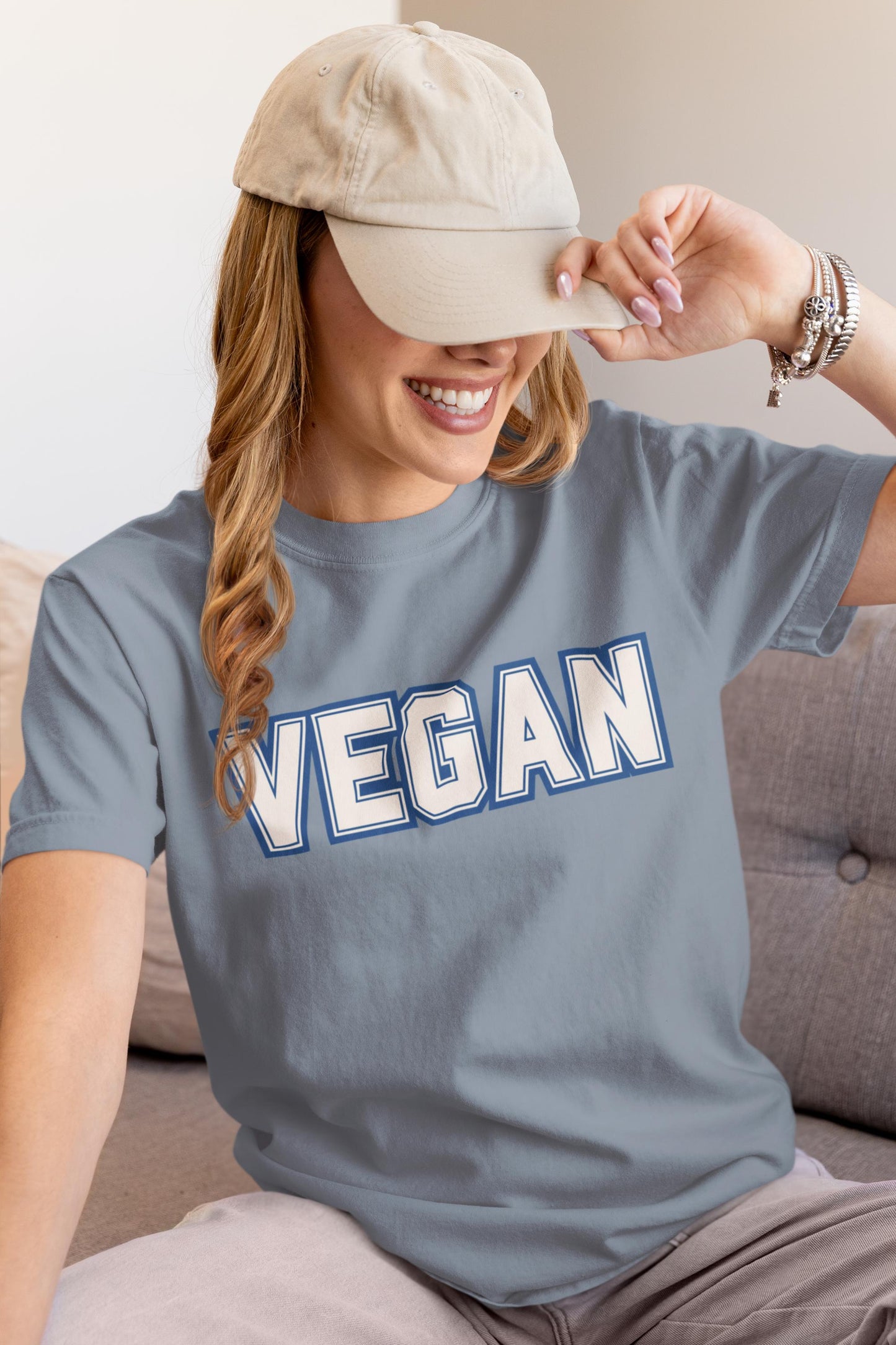 VEGAN Word Collegiate Graphic Tee | Comfort Colors Varsity Statement Shirt - Unisex Vegan Themed Top
