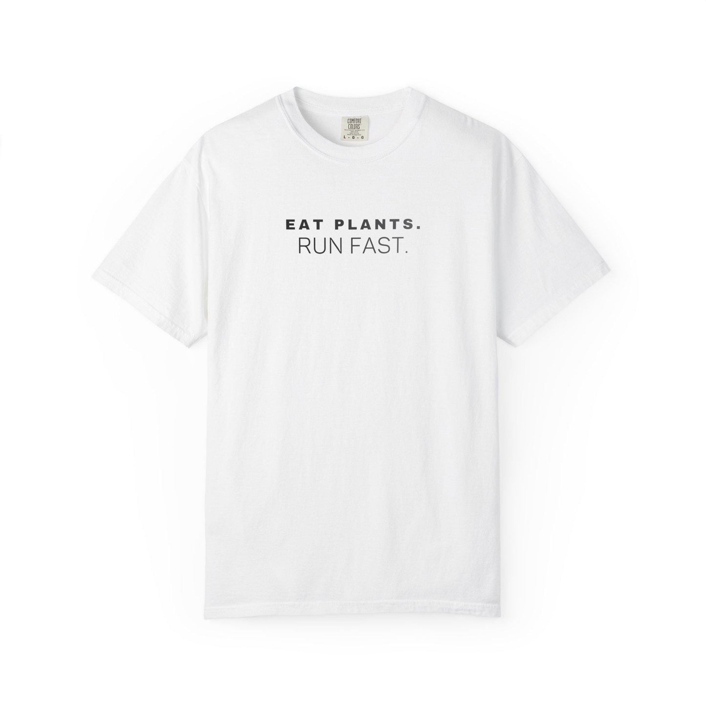 Eat Plants Run Fast Shirt, Minimalist Vegan Text Tee, Plant Based Runner Shirt, Fitness Gift