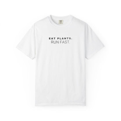 Eat Plants Run Fast Shirt, Minimalist Vegan Text Tee, Plant Based Runner Shirt, Fitness Gift