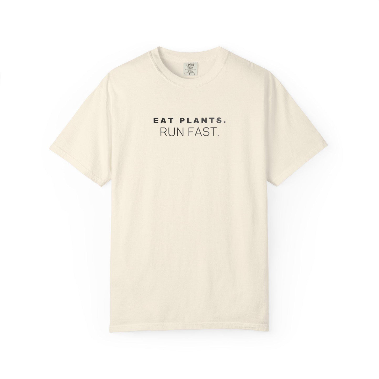Eat Plants Run Fast Shirt, Minimalist Vegan Text Tee, Plant Based Runner Shirt, Fitness Gift