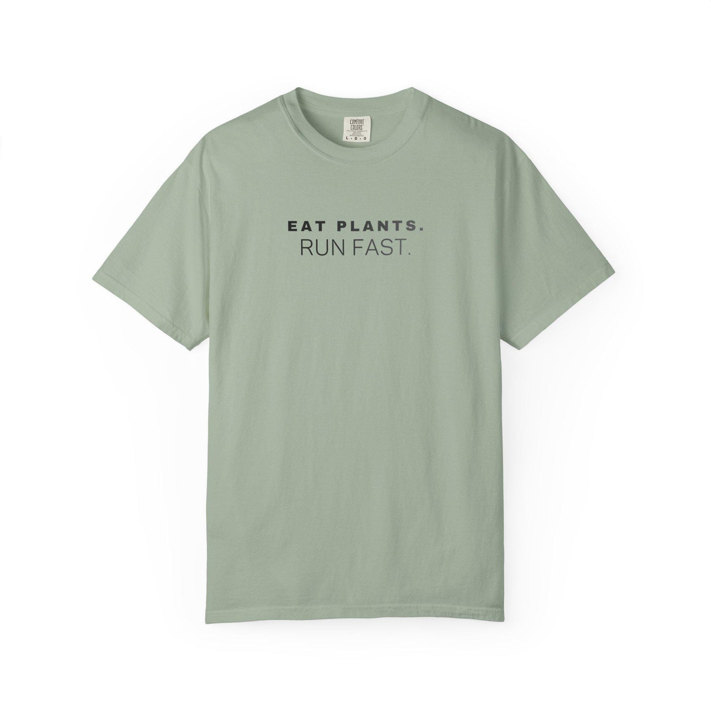 Eat Plants Run Fast Shirt, Minimalist Vegan Text Tee, Plant Based Runner Shirt, Fitness Gift