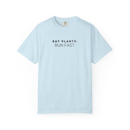 Eat Plants Run Fast Shirt, Minimalist Vegan Text Tee, Plant Based Runner Shirt, Fitness Gift